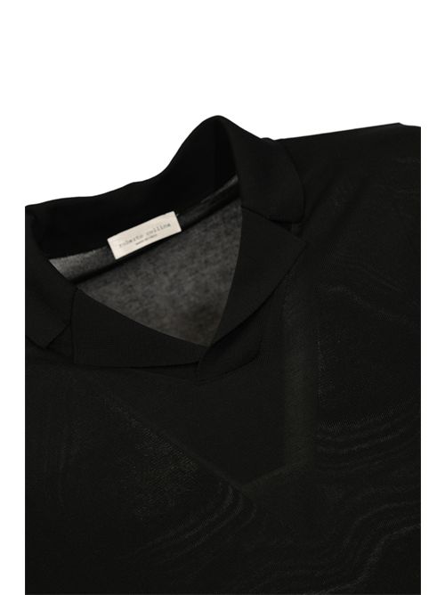 Polo in maglia di misto viscosa e cotone Nero ROBERTO COLLINA | 261MYA1602409